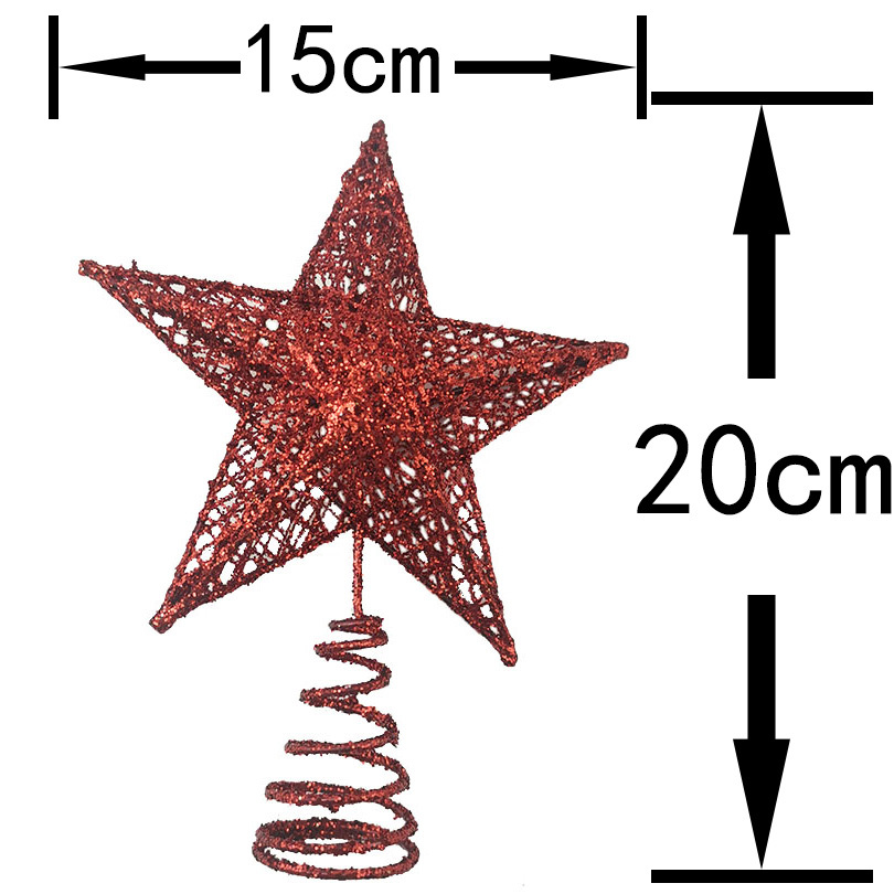 1pcs 15*20cm Gold Glitter Chri - Star Tree Topper incelemesi ve fiyatı