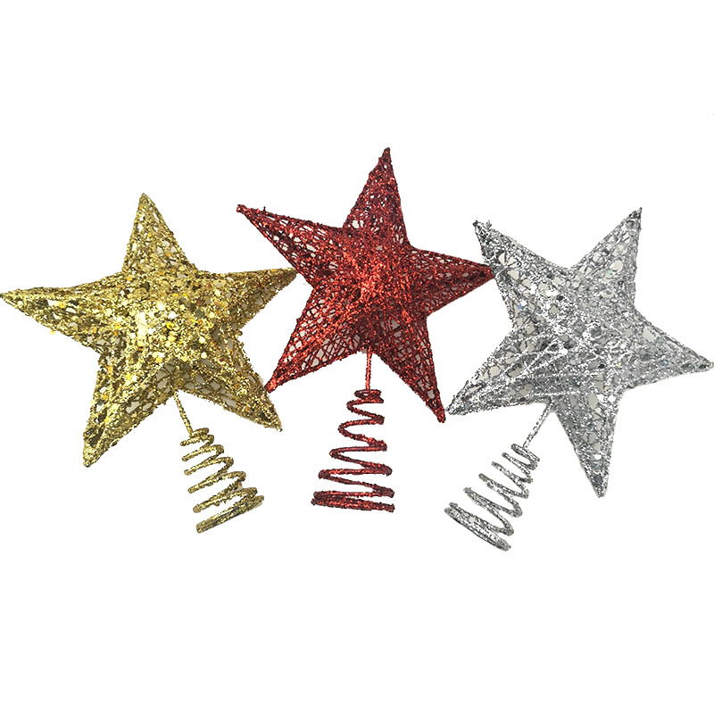 1pcs 15*20cm Gold Glitter Chri - Star Tree Topper incelemesi ve fiyatı