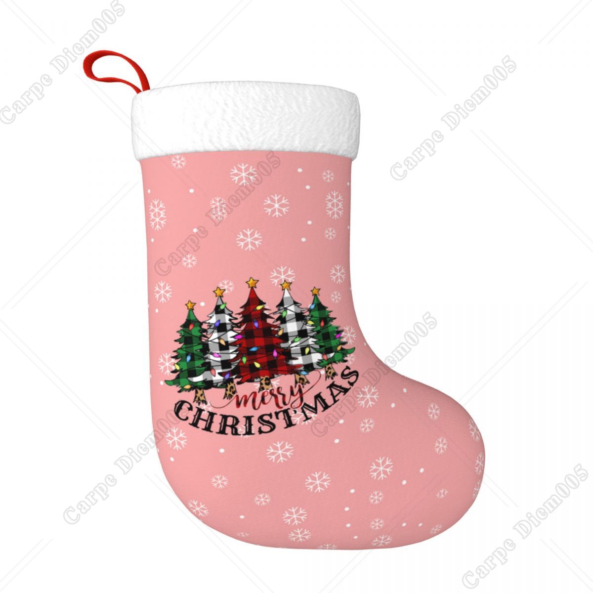 Pink Snowflakes Christmas Tree - Christmas Stocking Hanging incelemesi ve fiyatı