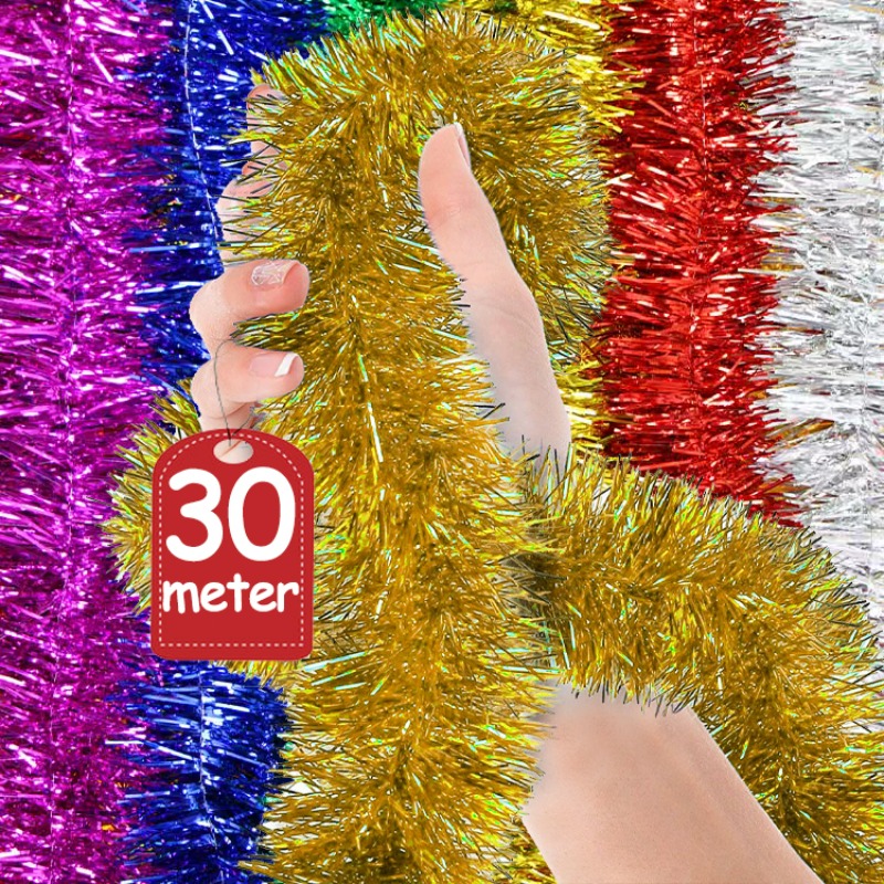 1.5/30M Long Bold Thicked Stri - Tinsel Garland Decoration incelemesi ve fiyatı