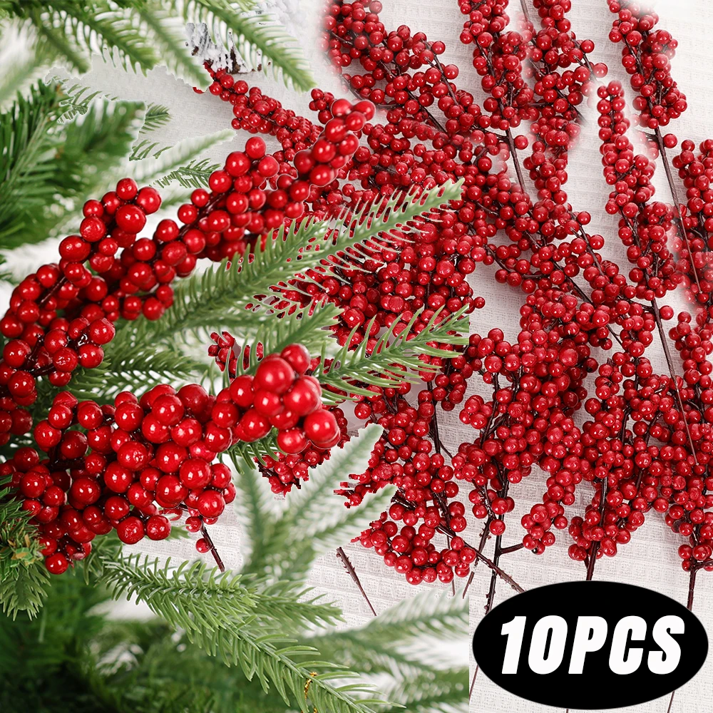 10/1Pcs Artificial Red Berries - Christmas Tree Artificial incelemesi ve fiyatı