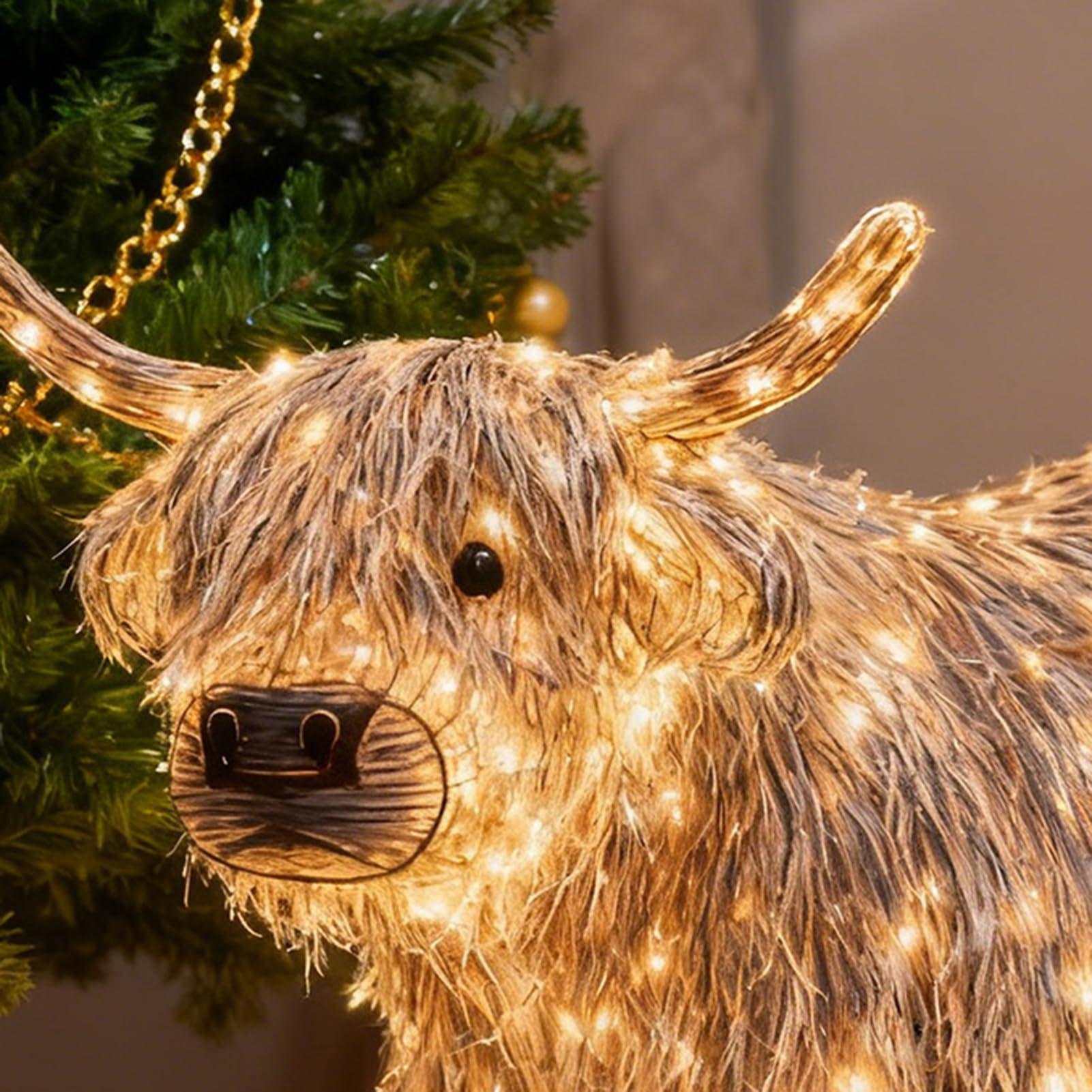 Cow Figurine Light Up 11 Inch  - Christmas Lights Outdoor incelemesi ve fiyatı