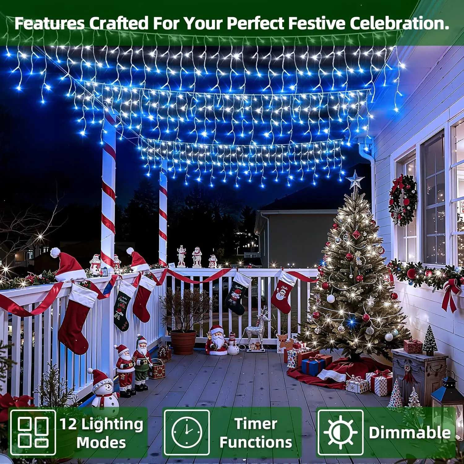 50ft 504 LED Icicle Lights, 12 - Led Fairy String Lights incelemesi ve fiyatı