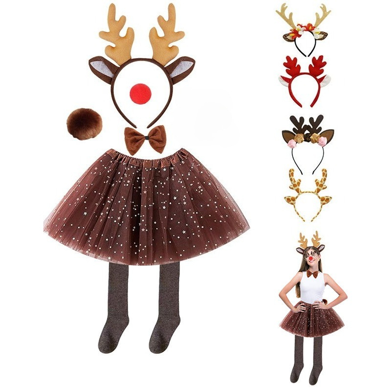 Reindeer Costume Set Tutu Skir - Reindeer Antlers Headband incelemesi ve fiyatı