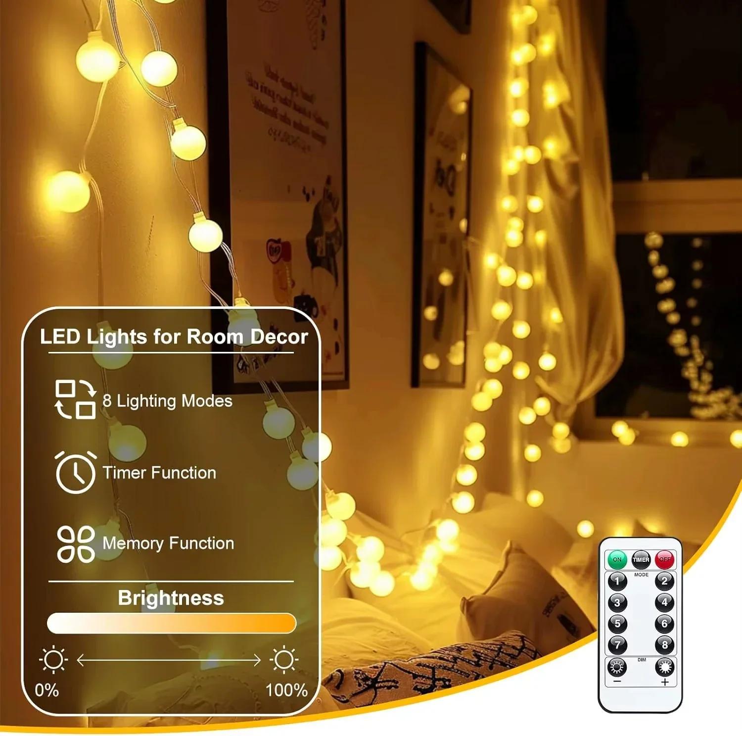USB LED Ball String Lights 6M  - Led Fairy String Lights incelemesi ve fiyatı