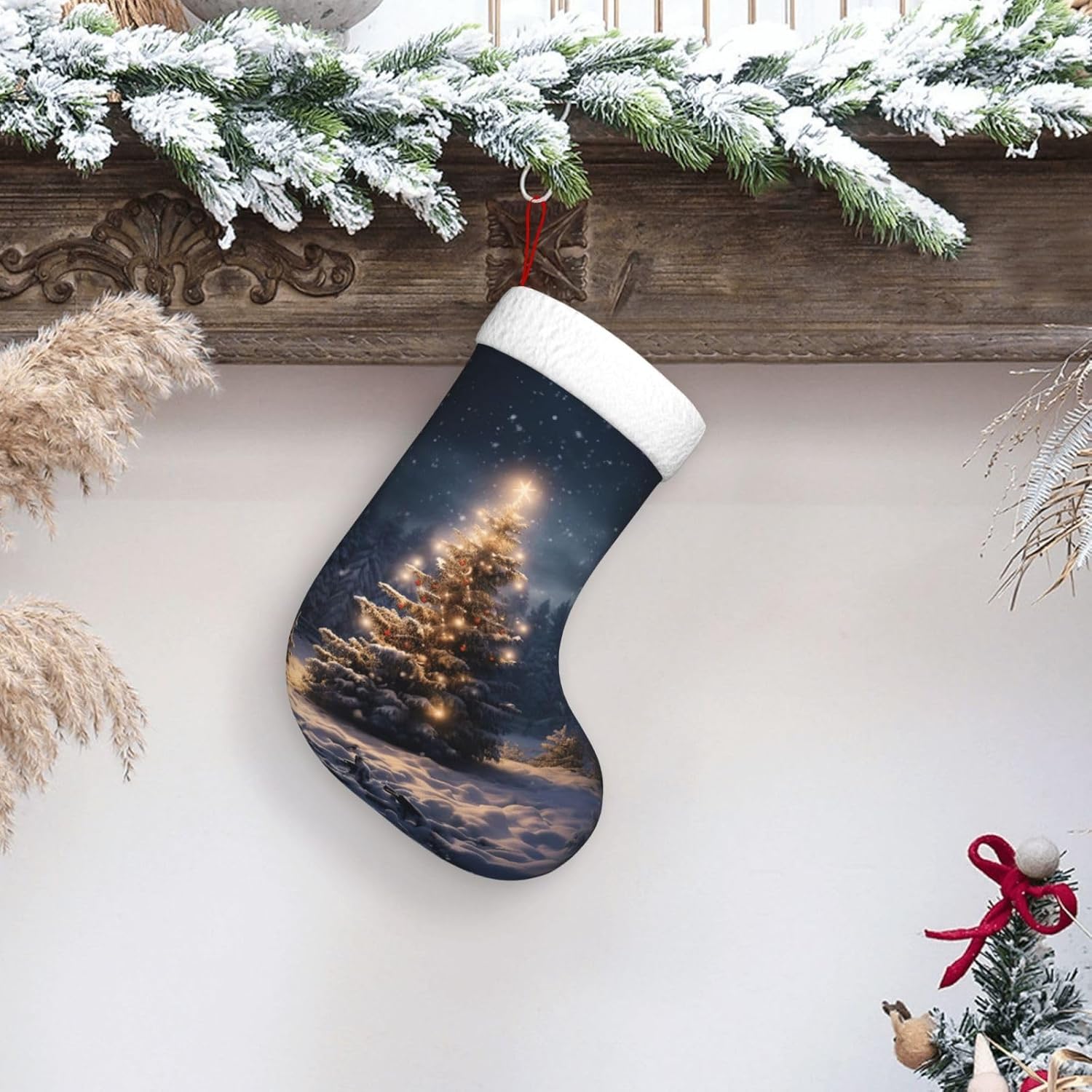 Christmas Tree Snow gift Stock - Christmas Stocking Hanging incelemesi ve fiyatı
