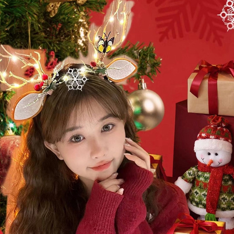New Year Hair Hoop Girls Led G - Reindeer Antlers Headband incelemesi ve fiyatı
