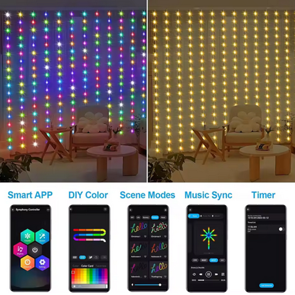 3M RGB Smart LED Curtain Light - Led Fairy String Lights incelemesi ve fiyatı