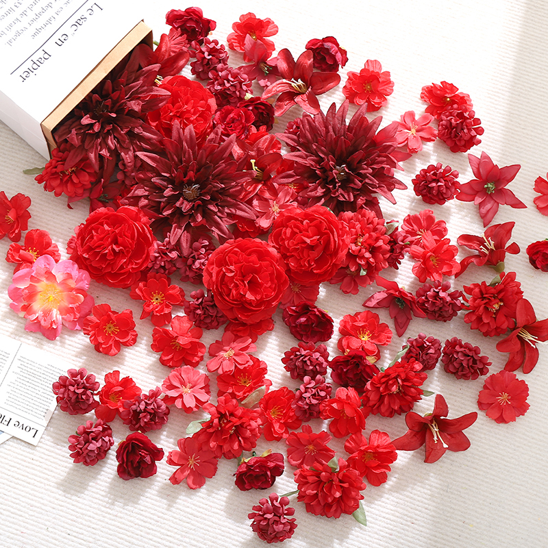 20Pcs Red Artificial Flowers H - Christmas Wreath Fake incelemesi ve fiyatı