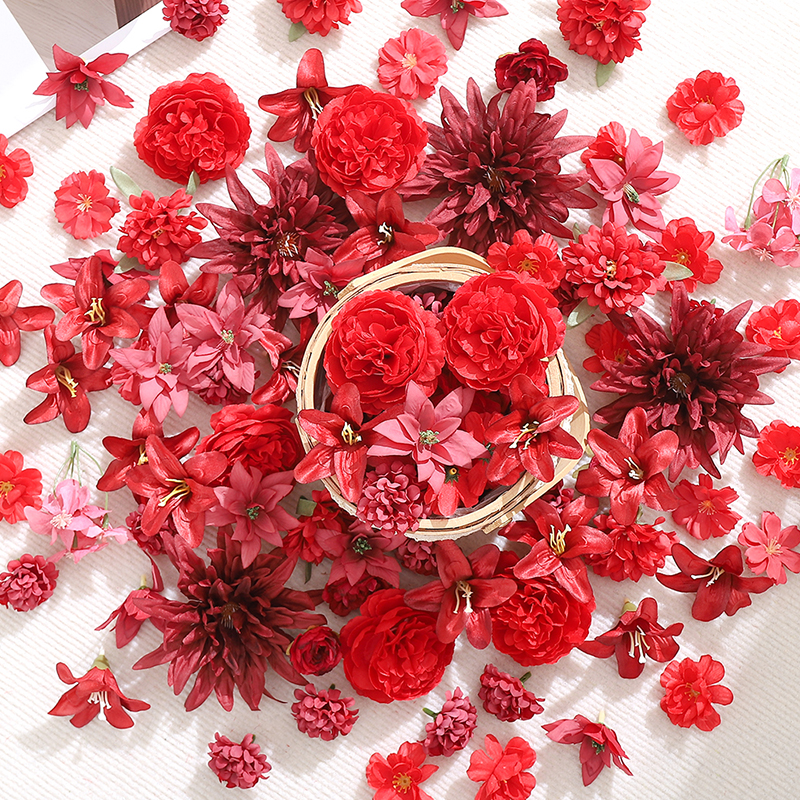 20Pcs Red Artificial Flowers H - Christmas Wreath Fake incelemesi ve fiyatı